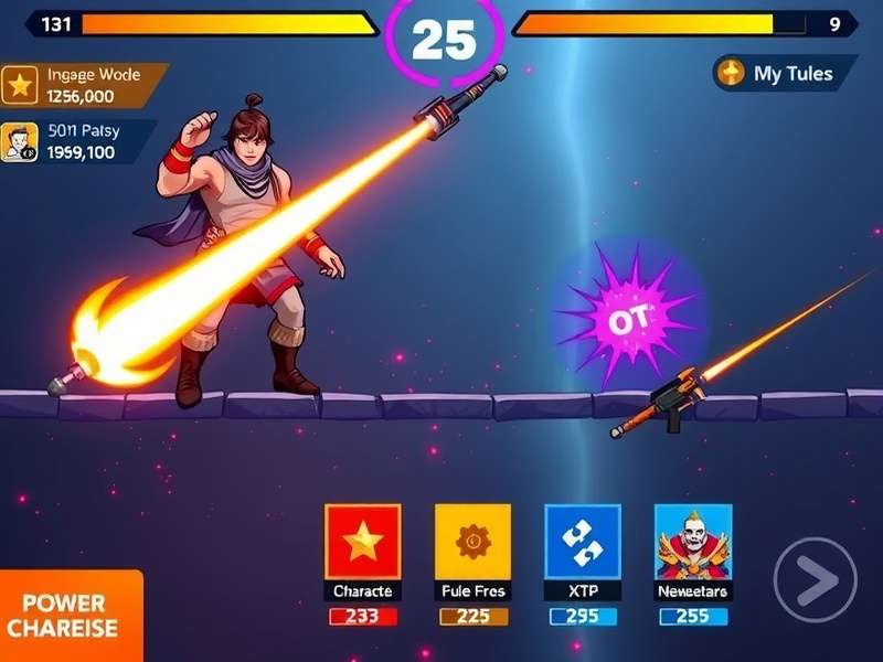 Power Blasters gameplay screenshot showing strategic combat